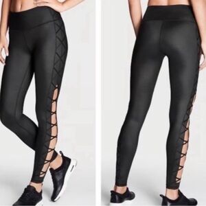 Victoria Sport Knockout Lace Up Side Leggings Black Women’s Small